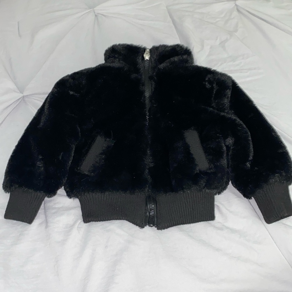 Faux Black NWOT Coat Size 18mos Girls